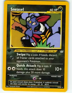 Sneasel - 1st Edition - 24/64 Neo Revelation - Pokemon TCG - 2001 - Image 1