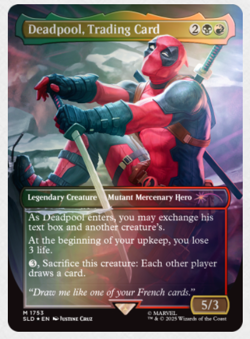 MTG SLD Marvel Deadpool, Trading Card FOIL Unplayed NM - Image 1