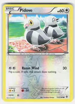 PIDOVE 123/149 COMMON BOUNDARIES CROSSED POKEMON REVERSE HOLO NEAR MINT - Image 1