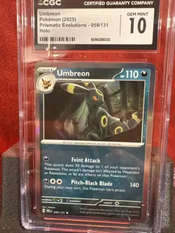 2025 Pokemon Prismatic Evolutions Umbreon 059/131 Holo CGC 10 - Image 1