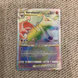 Pokemon Aerodactyl VSTAR Secret Rare Full Art Holo 199/196 Lost Origin - Image 1