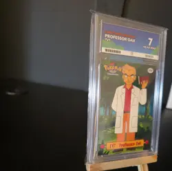 Pokemon Topps Series 1 Professor Oak Ace Grade 7 Black Logo Card - Image 3