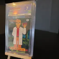 Pokemon Topps Series 1 Professor Oak Ace Grade 7 Black Logo Card - Image 4