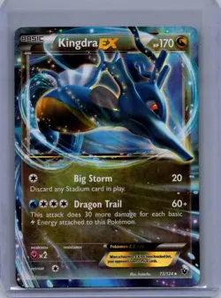 Kingdra EX 73/124 - Pokemon TCG Fates Collide XY Ultra Rare Card MP - Image 1