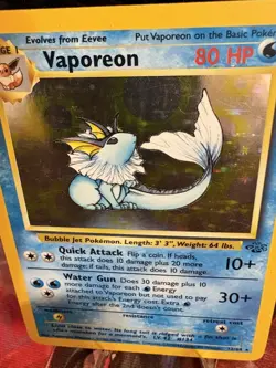 Vaporeon Holo Jungle 12/64 WOTC 1999 LP Pokemon Card - Image 2