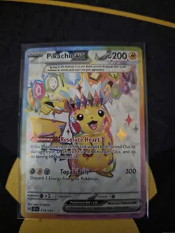 Pokemon TCG Pikachu EX Surging Sparks Ultra Rare Card - Image 1