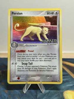 Persian 50/113 EX Delta Species 2005 Reverse Holo Foil Stamped Pokemon Card HP - Image 1
