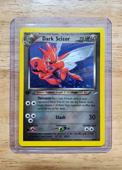 Pokemon 2002 Dark Scizor 1st Edition Neo Destiny Holo Rare Card Swirl - Image 1