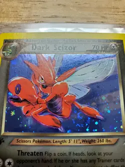 Pokemon 2002 Dark Scizor 1st Edition Neo Destiny Holo Rare Card Swirl - Image 3