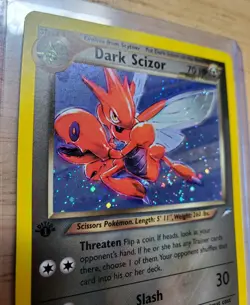 Pokemon 2002 Dark Scizor 1st Edition Neo Destiny Holo Rare Card Swirl - Image 4