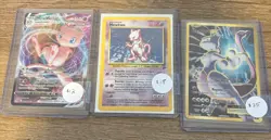 POKEMON cards lot- 1 modern VMAX, 1 vintage base-era card, and 1 mid-era EX - Image 1