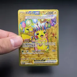 Pokemon Surging Sparks Pikachu Ex 247/191 Gold Ultra Rare Card - Image 1