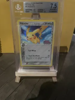 Pikachu Holon Phantoms 79/110 Stamped Beckett 7 5 NM Pokemon Card Vintage - Image 1