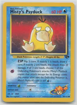 Pokemon Card Misty's Psyduck Common Gym Challenge 090/132 - Image 1
