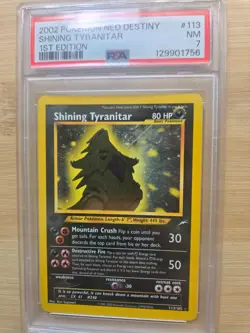 2002 POKEMON NEO DESTINY SHINING TYRANITAR #113 1ST EDITION PSA 7 - Image 1