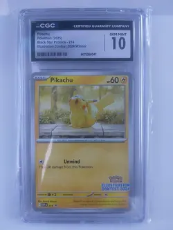 Pokemon TCG Pikachu CGC Graded Gem Mint 10 Black Star Promos 2024 - Image 1