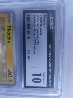 Pokemon TCG Pikachu CGC Graded Gem Mint 10 Black Star Promos 2024 - Image 2