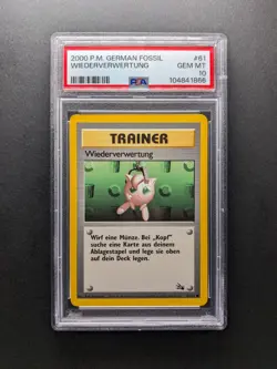 PSA 10 - POP 1 - 2000 Pokemon Trainer WIEDERVERWERTUNG - 61/62 - Fossil DE - Image 1