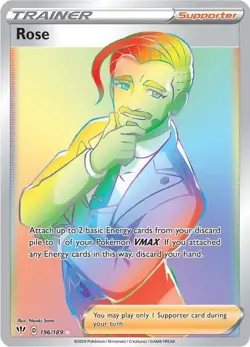 ROSE 196/189 DARKNESS ABLAZE POKEMON (RAINBOW SECRET RARE, NM) - Image 1