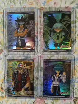 Yugioh LDS1 Character Art Tokens Foil Lot ×4 Mako, Weevil, Bandit Keith, Jesse - Image 1