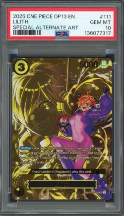PSA 10 Lilith (SP Alt Art) Carrying On His Will OP13 OP07-111 EN One Piece B20 - Image 1