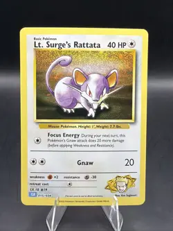 Lt. Surge's Rattata 015/034 Trading Card Game Classic Holo - Image 1