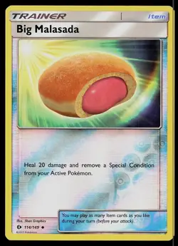 Pokemon Card SM Base Set Big Malasada 114/149 Uncommon Reverse Holo - Image 1