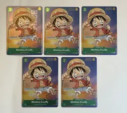 One Piece Monkey D Luffy 1st Anniversary Tournament Stamp (5x) Cards English 037 - Image 1