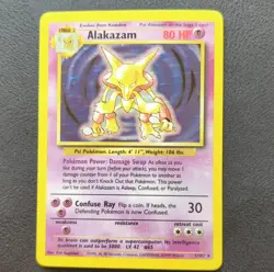 1999 Pokemon Alakazam Holo Rare 80 HP Stage 2 Base Set 001/102 Card - Image 1