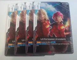 Playset of 4 Unforeseen Incident (ST01-014) ST09 Gundam Card Game NM - Image 1