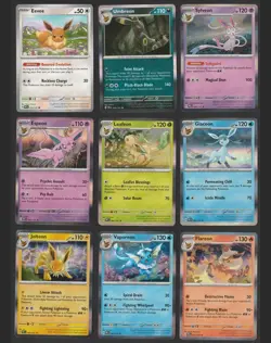 Pokemon PRISMATIC EVOLUTIONS Complete 9 Card Set NM Eevee Umbreon Sylveon Holo - Image 1