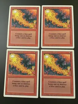 MTG Revised (3rd Edition) Red Elemental Blast (x4) playset - Image 1