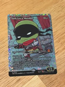 Dark Leo & Shredder (TMT 0299) - Fracture FOIL Showcase TMNT MTG - Image 1