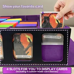 MTG Trading Card Storage Box Fits 3200+ Cards, Commander Deck Case, 4 Display Wi - Image 3