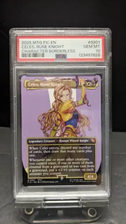 2025 MTG Final Fantasy Celes Rune Knight Borderless 0201 PSA 10 FF6 - Image 1