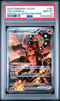 2025 POKEMON JTG EN-JOURNEY TOGETHER #182 VOLCANION EX PSA 10 - Image 1