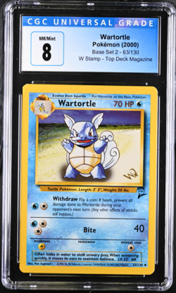 Wartortle [W Stamped] 063/130 Wotc promo Top Deck Magazine Pokemon CGC 8 - Image 1