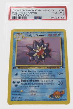 PSA 8 NEAR MINT MINT 2000 Pokemon Gym Heroes #56 Misty's Starmie 1st Edition !!! - Image 1