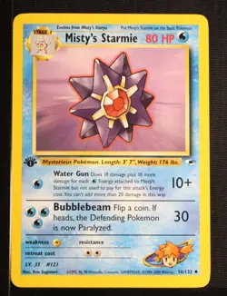 PSA 8 NEAR MINT MINT 2000 Pokemon Gym Heroes #56 Misty's Starmie 1st Edition !!! - Image 3