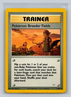 Pokemon Breeder Fields Uncommon Neo Revelation 62/64 MP - Image 1