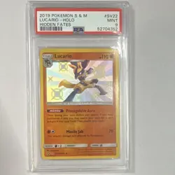 Lucario Pokemon TCG Hidden Fates Shiny Vault SV22/SV94 Holo PSA 9 2019 - Image 1