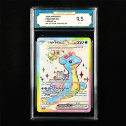 TQG 9.5 MINT+ 2024 Pokemon ENG Lapras ex 158/142 SR - Image 1