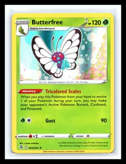 💥 Butterfree Holo Rare SWSH08: Fusion Strike 003/264 Holo Pokemon - Image 1