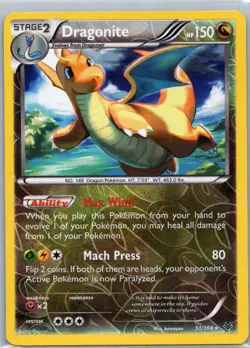 Pokemon TCG Dragonite 51/108 Roaring Skies Rev Holo LP - Image 1