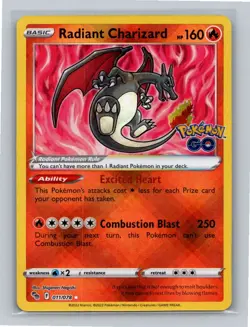 Radiant Charizard Radiant Rare Pokemon GO 011/078 NM - Image 1