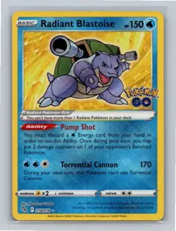 Radiant Blastoise Radiant Rare Pokemon GO 018/078 NM - Image 1