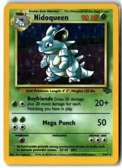 Nidoqueen ⭐ 7/64 Holo Rare Jungle 1999 Pokemon LP/MP - Image 1