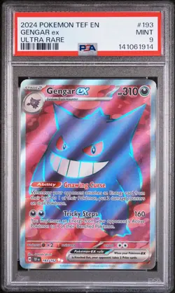 2024 POKEMON TEF EN-TEMPORAL FORCES ULTRA RARE #193 GENGAR EX PSA 9 - Image 1