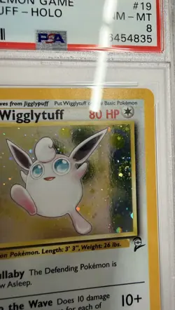 2000 POKEMON BASE SET 2 #19 WIGGLYTUFF-HOLO PSA 8 (Awesome SWIRL)!! - Image 1