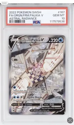 PSA 10 GEM MINT Origin Forme Palkia V 167/189 Alternate Art Astral Rare Pokemon - Image 1